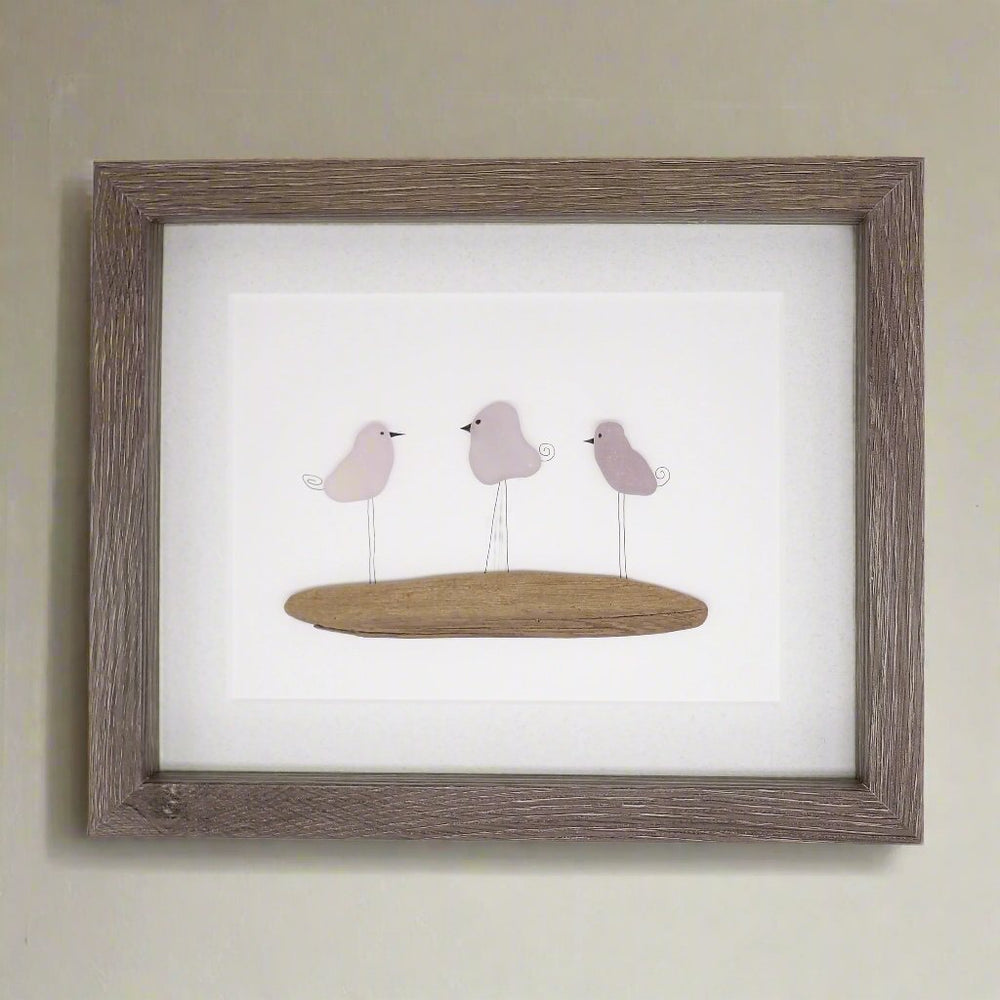 
                      
                        sea glass birds on driftwood art picture
                      
                    