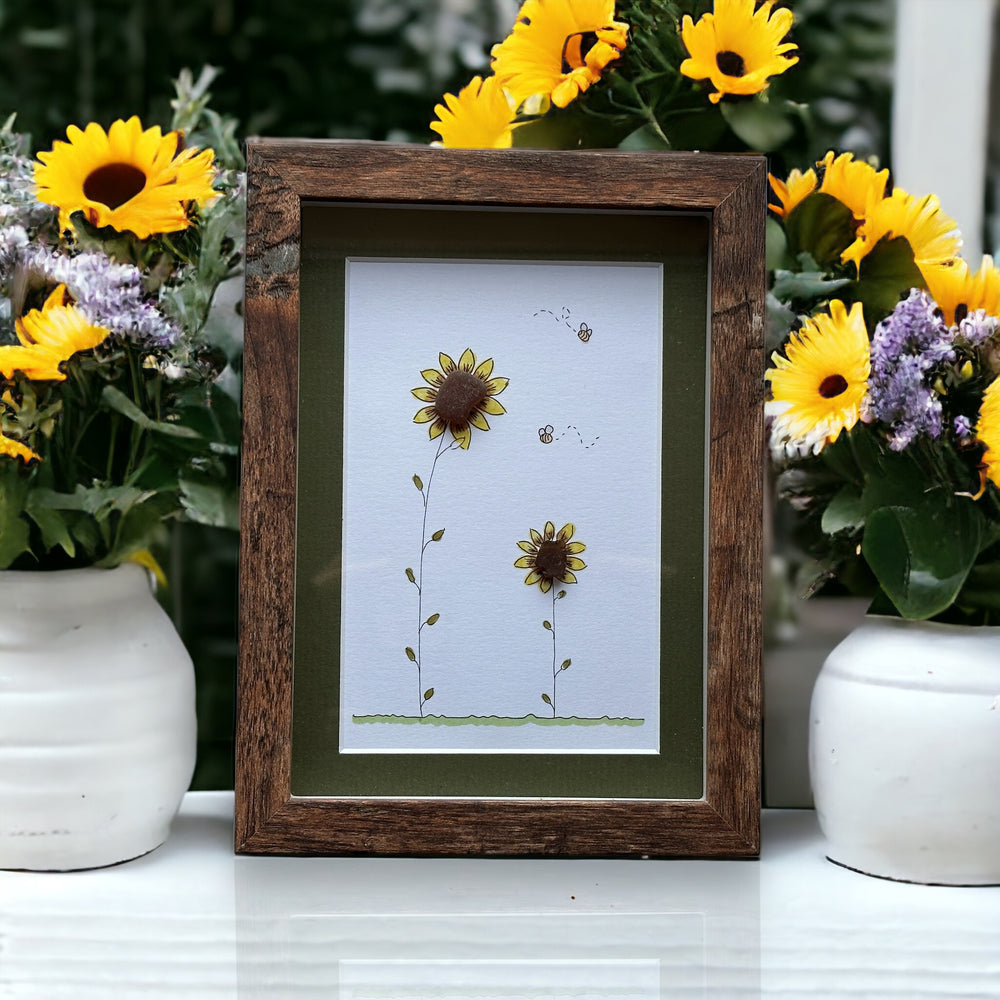 Imagen de dos girasoles de cristal marino