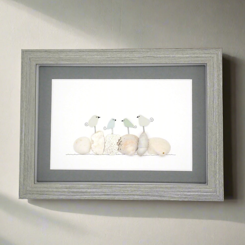 
                      
                        Sea Glass Birds on Coral & Shells Picture
                      
                    