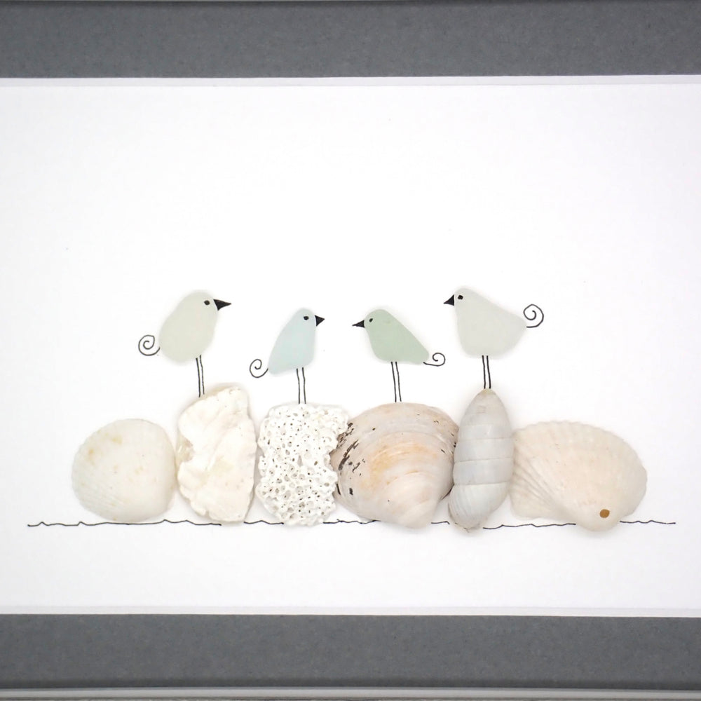 
                      
                        Sea Glass Birds on Coral & Shells Picture
                      
                    