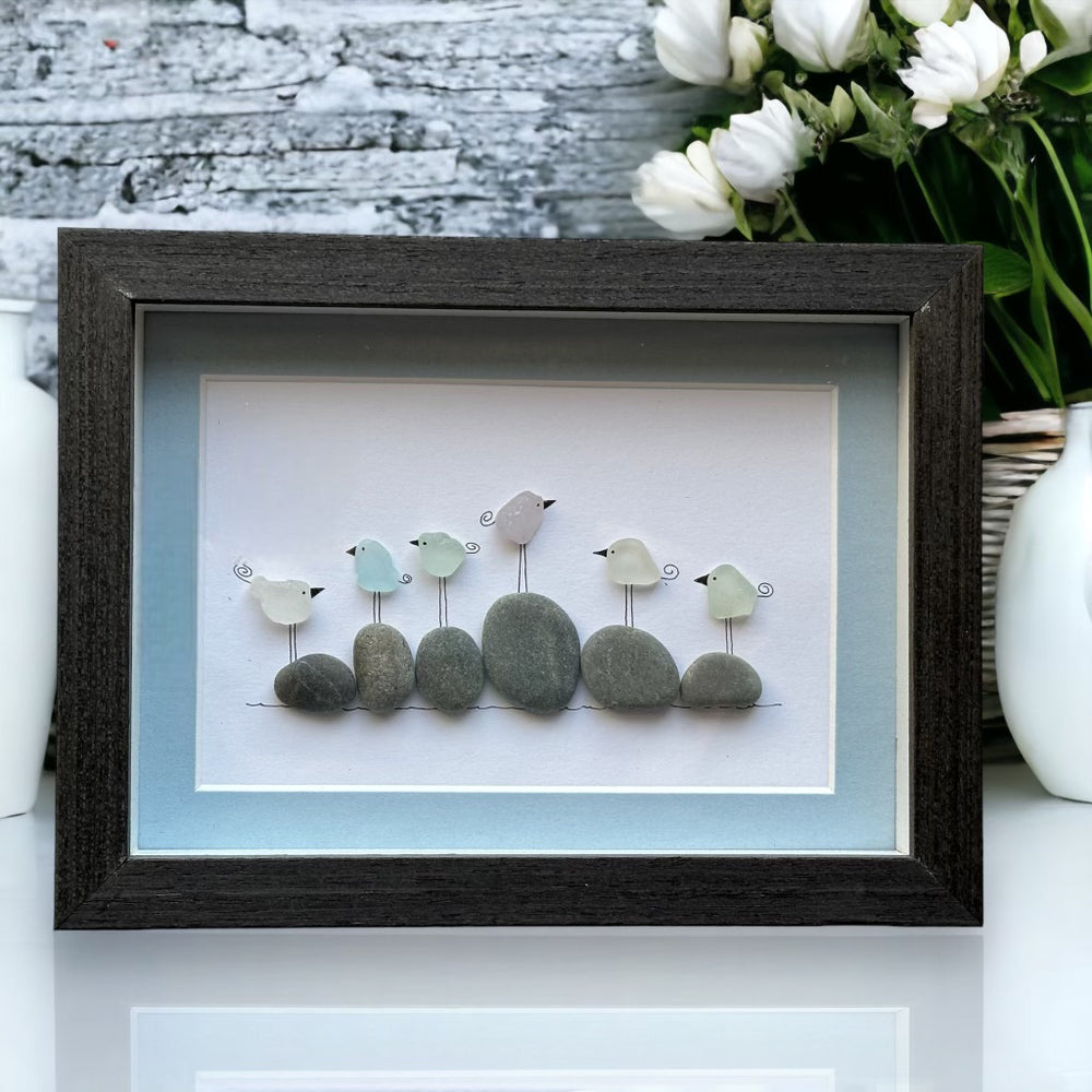 
                      
                        Sea Glass Six Birds Family Picture Pebble Art
                      
                    